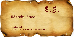Rózsás Emma névjegykártya